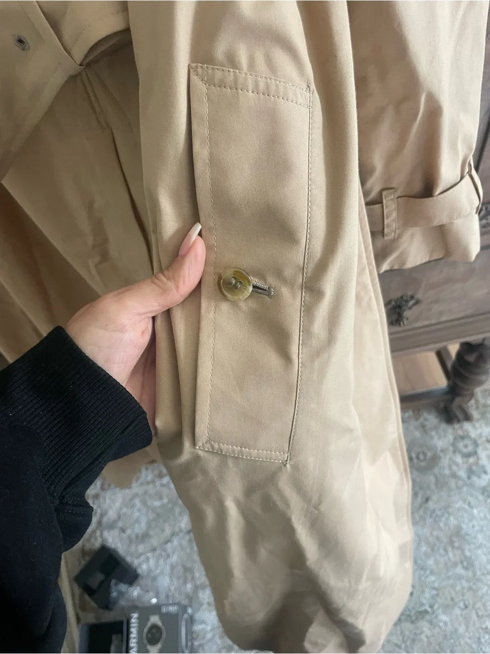Burberry Classic Woman's Trench Coat/ khaki Tan Long 6 - Picture 5 of 16